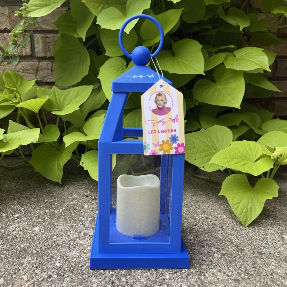 Dolly Parton LED Lantern Blue Home Decor Butterfly NEW Signature